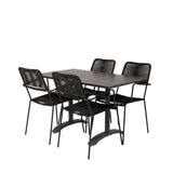 Denver Café Bord 120*70 + Lindos Lenestol Venture Design Spisegruppe