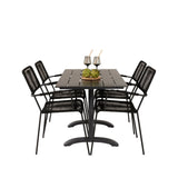 Denver Café Bord 120*70 + Lindos Lenestol Venture Design Spisegruppe