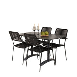 Denver Café Bord 120*70 + Lindos Lenestol Venture Design Spisegruppe