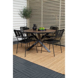 Lama Rundt Spisebord 140 + Lindos Lenestol Venture Design Spisegruppe