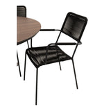 Lama Rundt Spisebord 140 + Lindos Lenestol Venture Design Spisegruppe