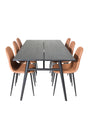 Sleek Extentiontable shed 195*95 + Polar spisestoler Brown / Venture Design Spisegruppe