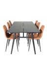 Sleek Extentiontable shed 195*95 + Polar spisestoler Brown / Venture Design Spisegruppe