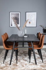 Sleek Extentiontable shed 195*95 + Polar spisestoler Brown / Venture Design Spisegruppe
