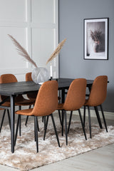 Sleek Extentiontable shed 195*95 + Polar spisestoler Brown / Venture Design Spisegruppe
