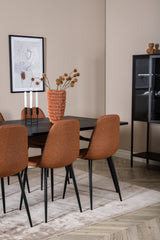 Sleek Extentiontable shed 195*95 + Polar spisestoler Brown / Venture Design Spisegruppe