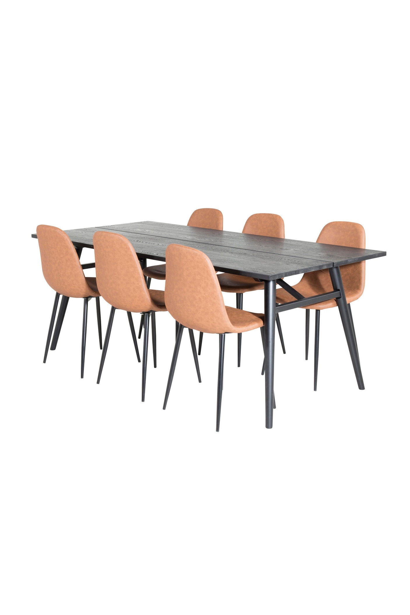 Sleek Extentiontable shed 195*95 + Polar spisestoler Brown / Venture Design Spisegruppe