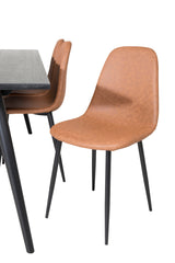 Sleek Extentiontable shed 195*95 + Polar spisestoler Brown / Venture Design Spisegruppe