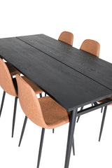 Sleek Extentiontable shed 195*95 + Polar spisestoler Brown / Venture Design Spisegruppe