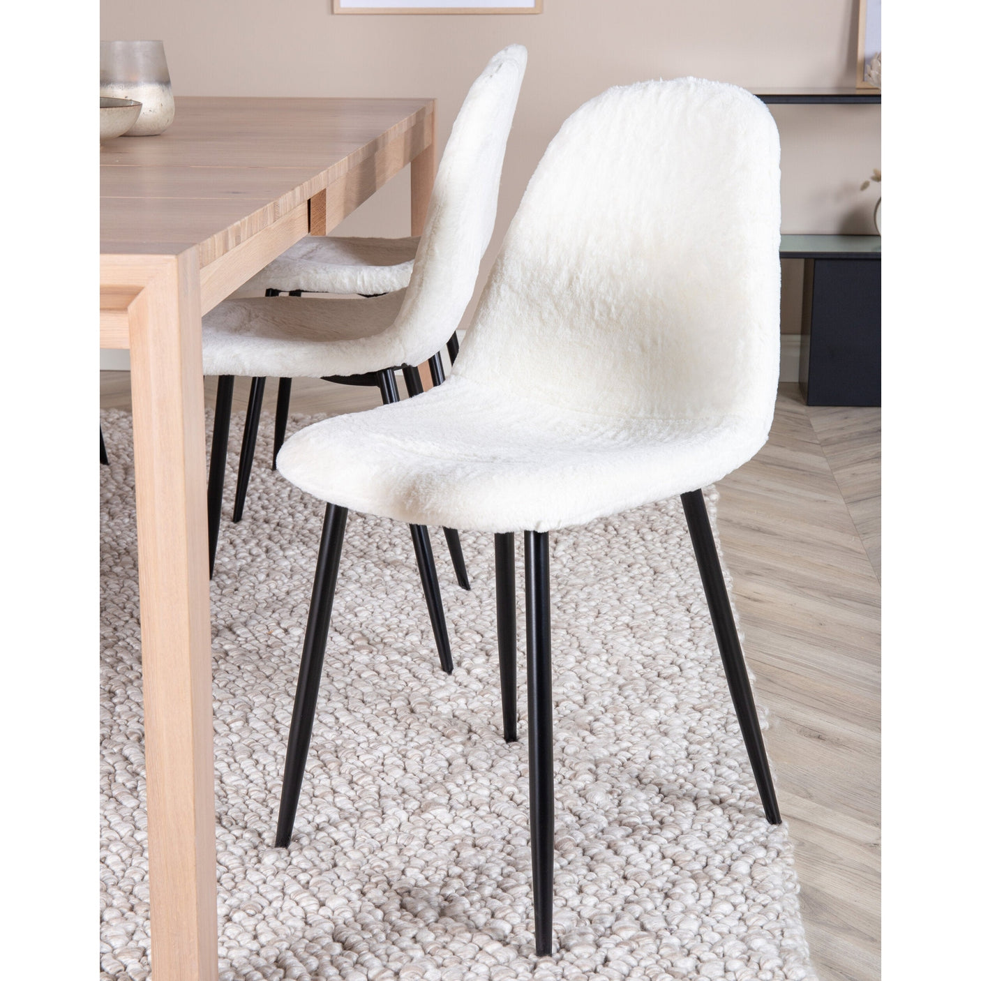 Slider Extention Table 170 +40 +40cm + Polar Fluff spisestoler Venture Design Spisegruppe