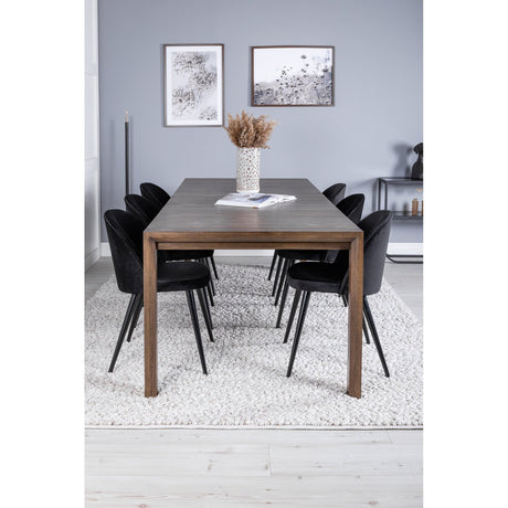 Slider Extention Table 170 +40 +40cm + Velvet spisestoler Venture Design Spisegruppe
