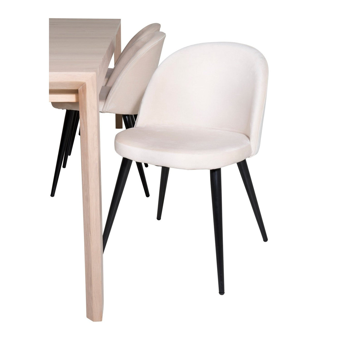 Slider Extention Table 170 +40 +40cm + Velvet spisestoler Venture Design Spisegruppe