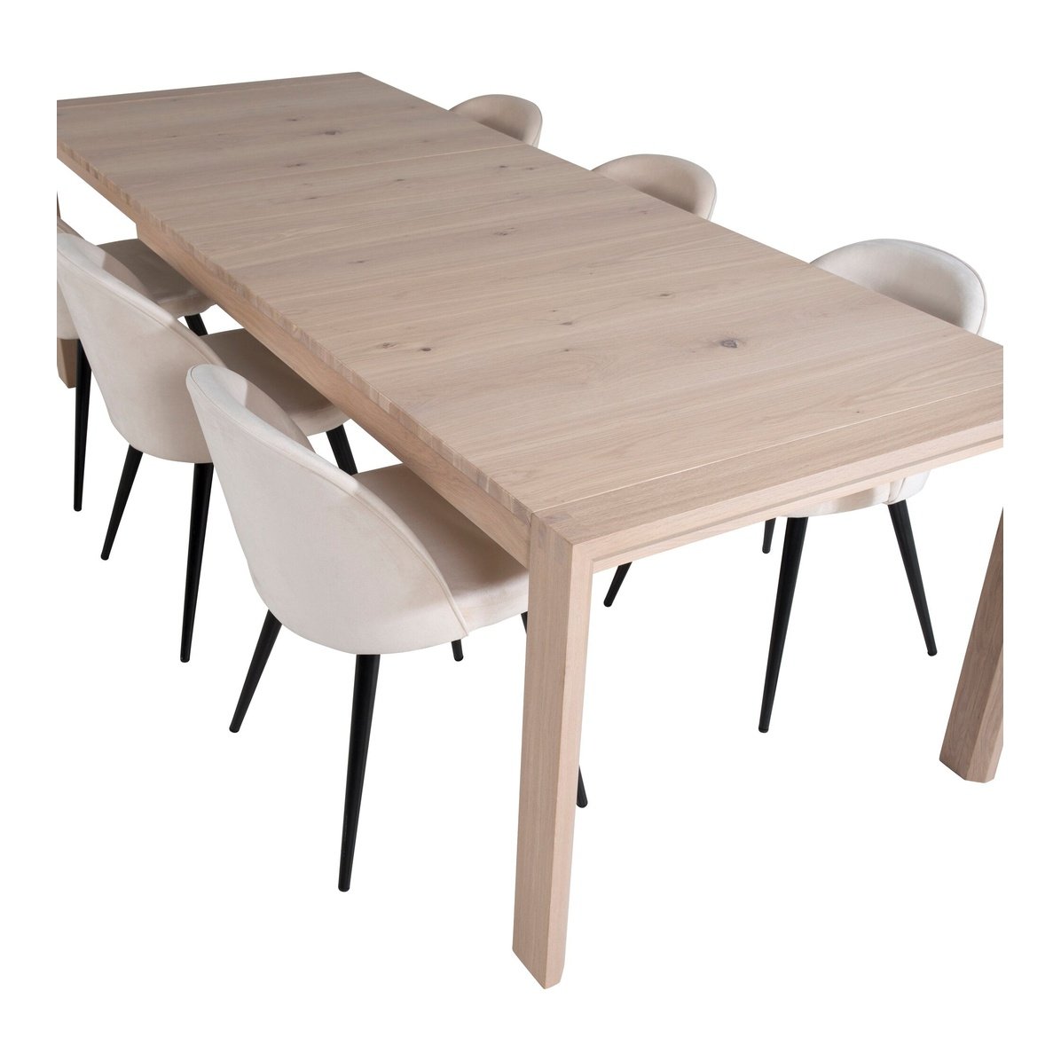 Slider Extention Table 170 +40 +40cm + Velvet spisestoler Venture Design Spisegruppe