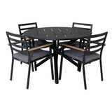 Alma spisebord ø120cm + Brasilia Karmstol Venture Design Spisegruppe
