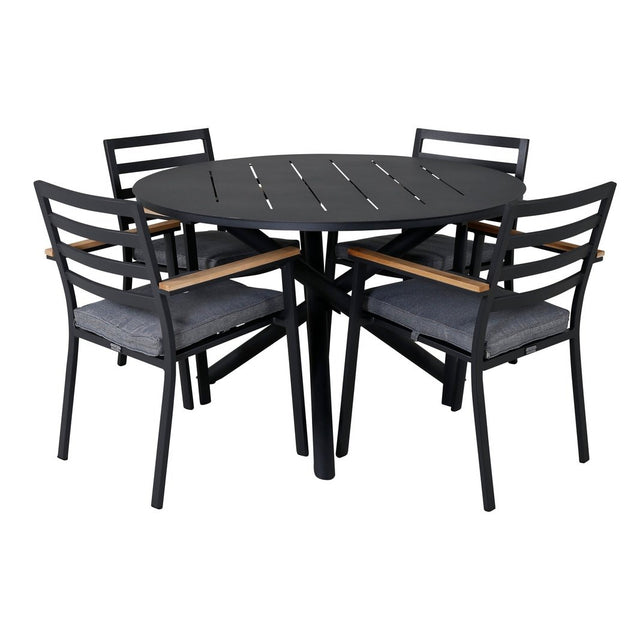 Alma spisebord ø120cm + Brasilia Karmstol Venture Design Spisegruppe