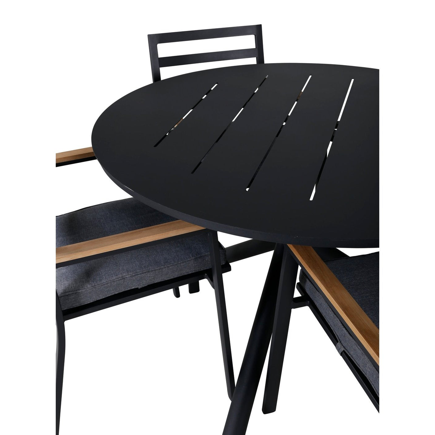 Alma spisebord ø120cm + Brasilia Karmstol Venture Design Spisegruppe