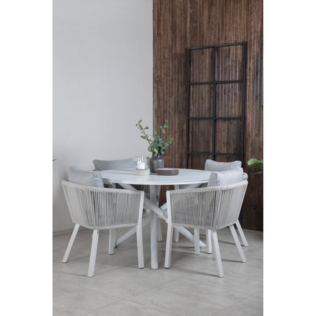 Alma spisebord ø120cm + Virya spisestoler Venture Design Spisegruppe