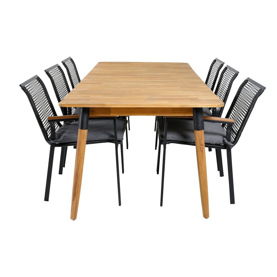 Julian spisebord 210*100cm + Dallas spisestoler Venture Design Spisegruppe