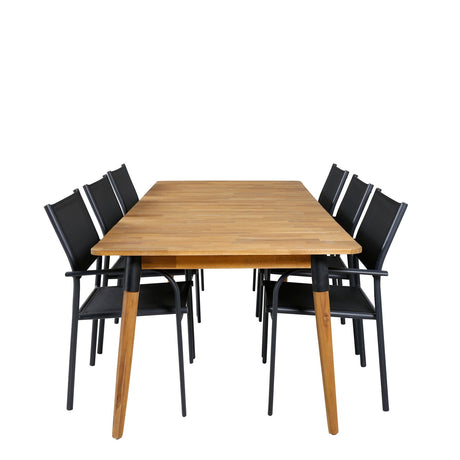 Julian spisebord 210*100cm + Santorini Lenestol Venture Design Spisegruppe