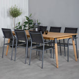 Julian spisebord 210*100cm + Santorini Lenestol Venture Design Spisegruppe