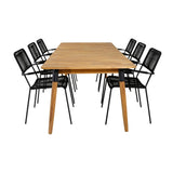 Julian spisebord 210*100cm + Lindos lenestol Venture Design Spisegruppe