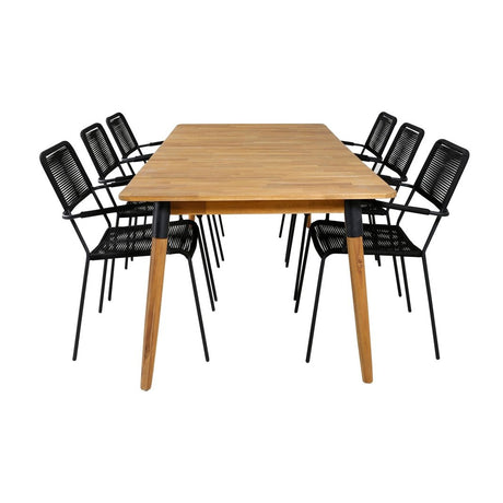 Julian spisebord 210*100cm + Lindos lenestol Venture Design Spisegruppe