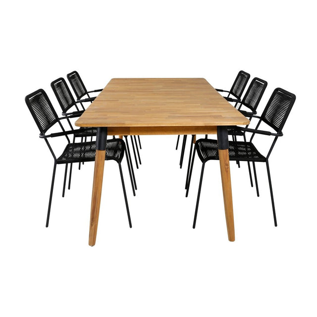 Julian spisebord 210*100cm + Lindos lenestol Venture Design Spisegruppe