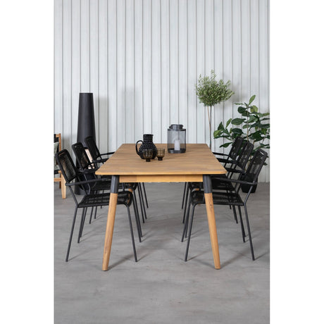 Julian spisebord 210*100cm + Lindos lenestol Venture Design Spisegruppe