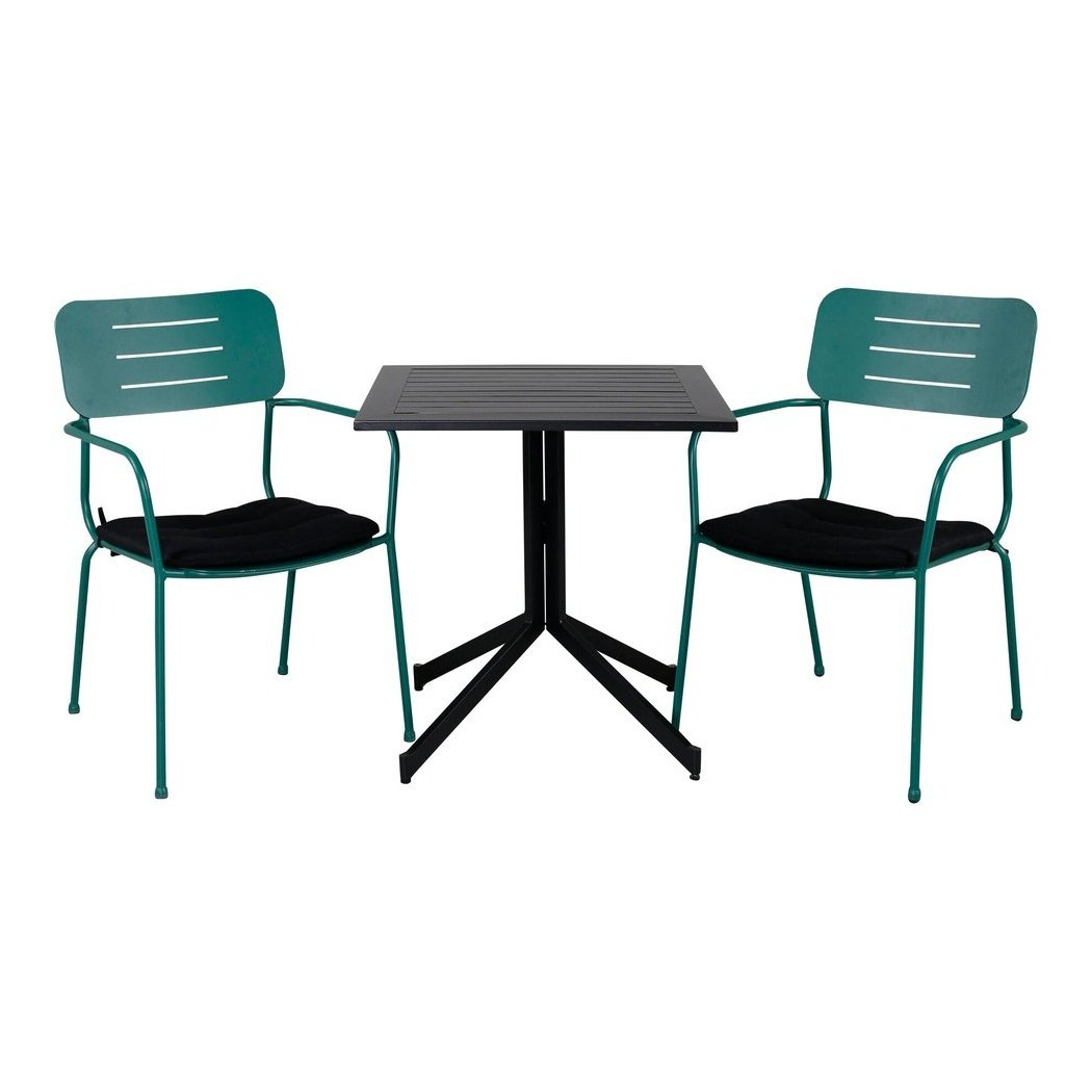 Way kafébord 70*70 + Nicke spisestoler m. armlene Venture Design Spisegruppe