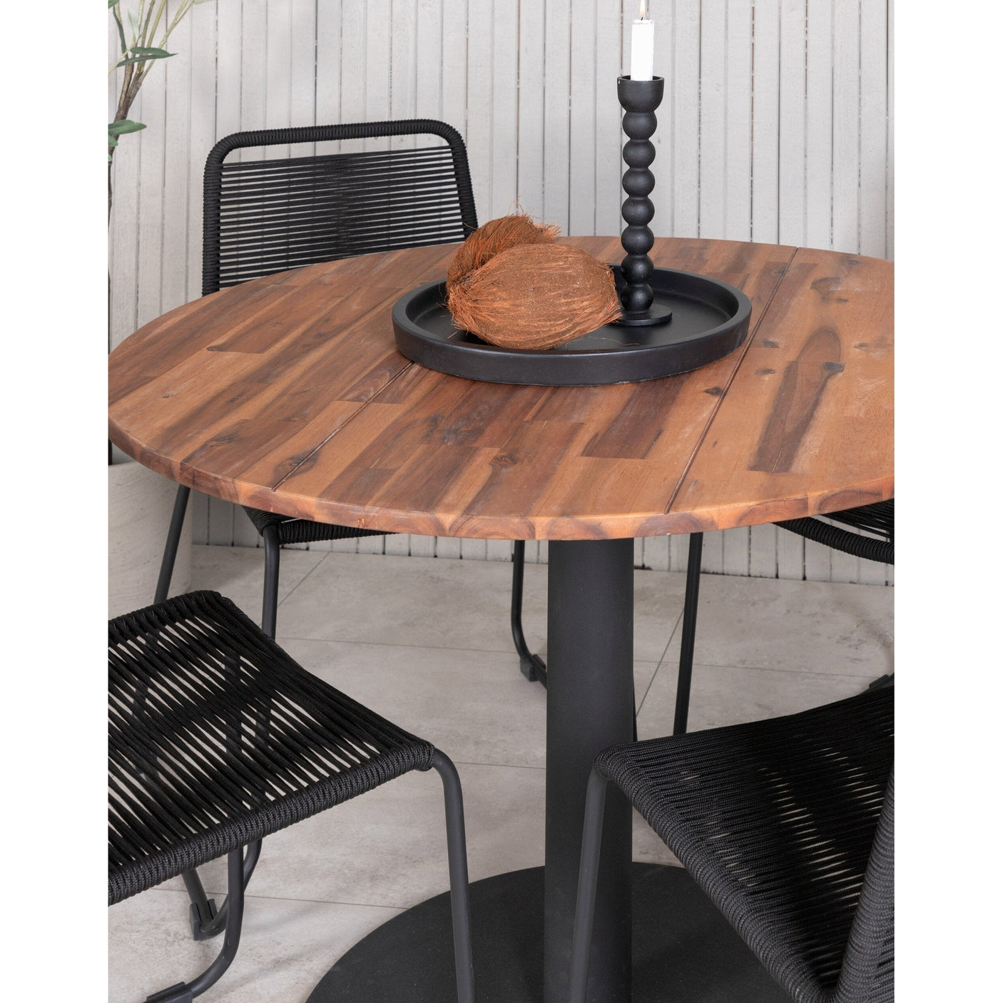 Cot spisebord ø100cm + Lindos stablestol Venture Design Spisegruppe