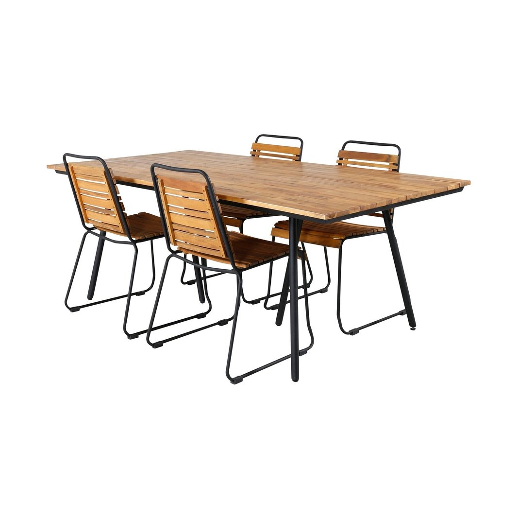 Chan spisebord 200cm + Bois spisestoler Venture Design Spisegruppe