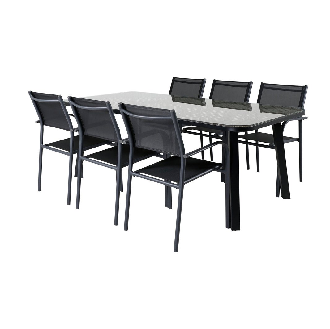 Paola spisebord 200*100 + Santorini Armstol Venture Design Spisegruppe