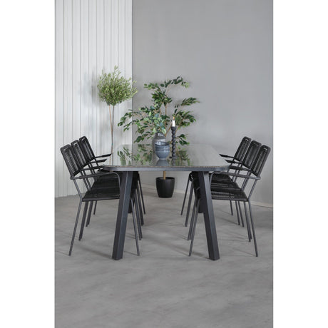 Paola spisebord 200*100 + Lindos lenestol Venture Design Spisegruppe