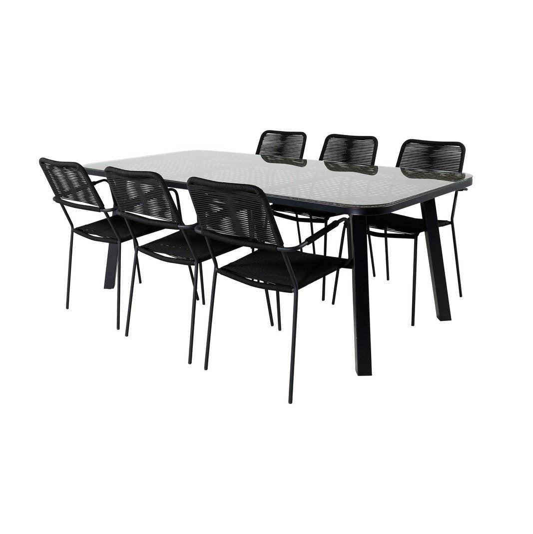 Paola spisebord 200*100 + Lindos lenestol Venture Design Spisegruppe