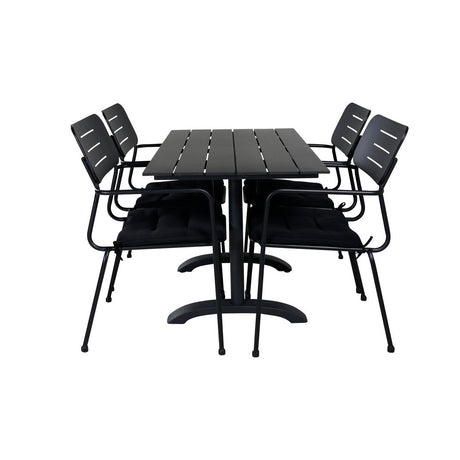 Denver 70*120 + Nikkel spisestoler m. armlene Venture Design Spisegruppe