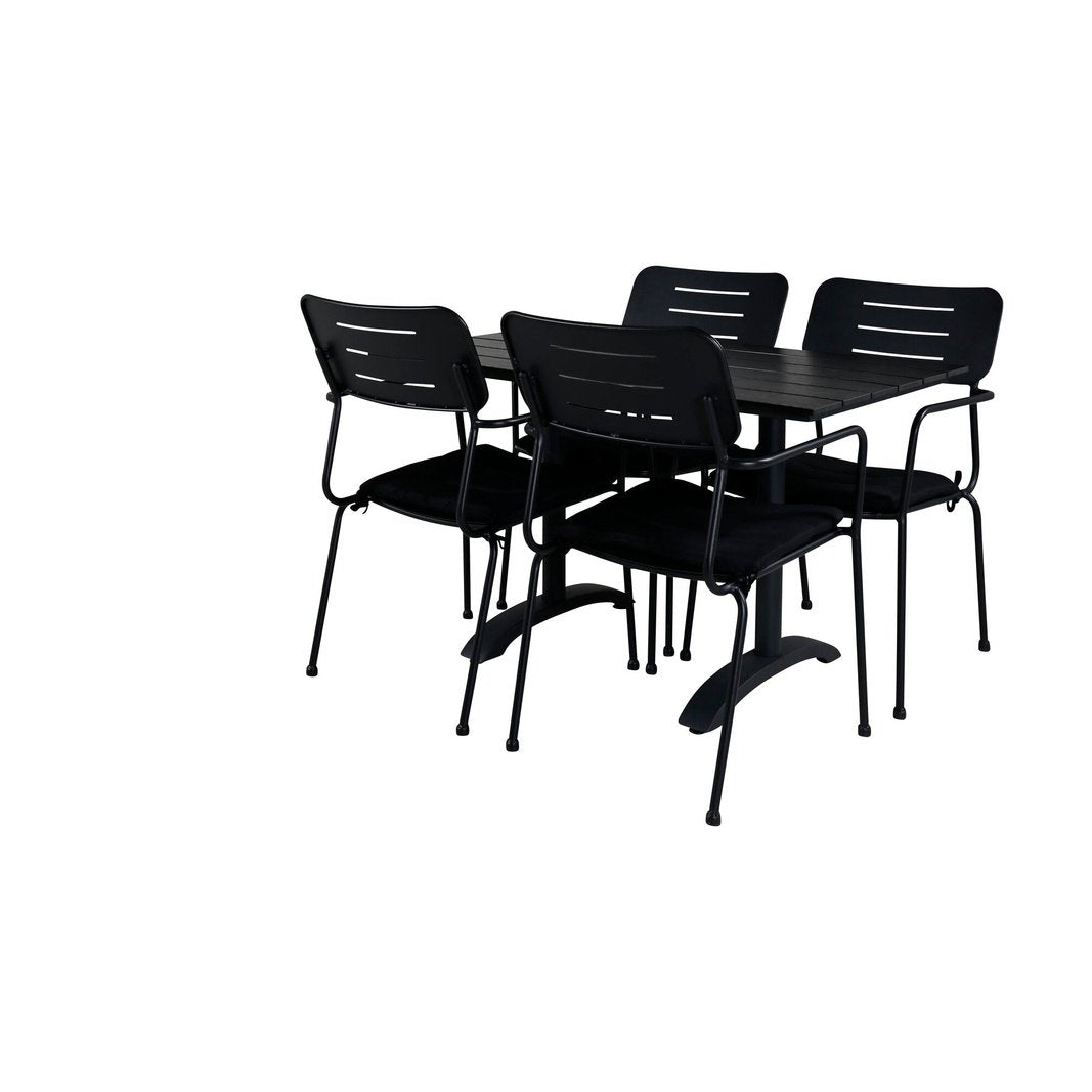 Denver 70*120 + Nikkel spisestoler m. armlene Venture Design Spisegruppe