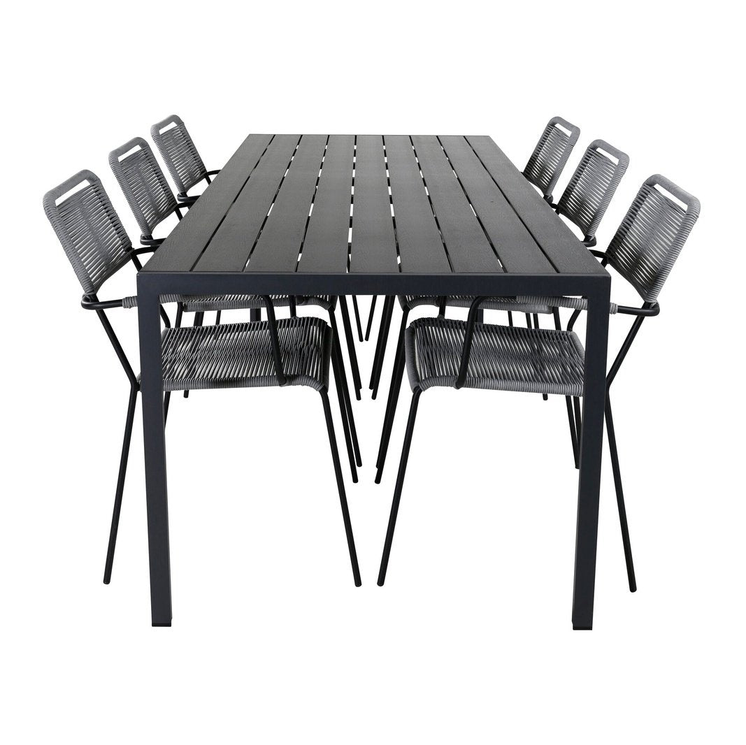Pause bord 205*90 + Lindos Lenestol Venture Design Spisegruppe