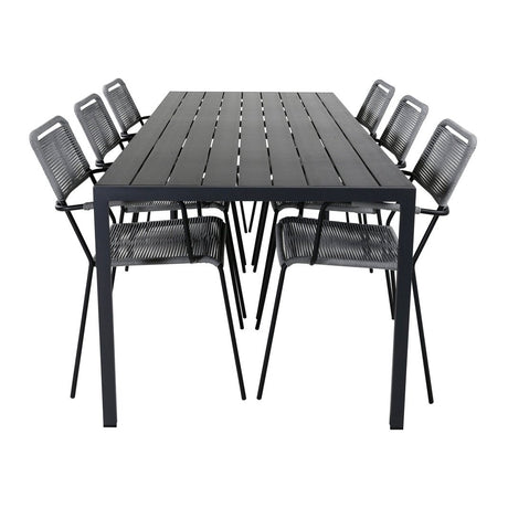Pause bord 205*90 + Lindos Lenestol Venture Design Spisegruppe