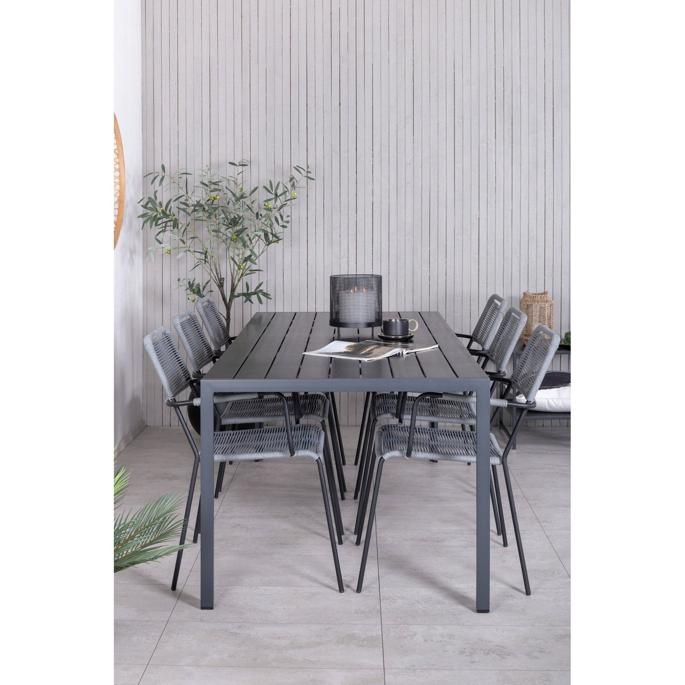 Pause bord 205*90 + Lindos Lenestol Venture Design Spisegruppe