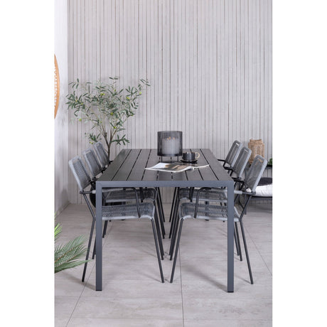 Pause bord 205*90 + Lindos Lenestol Venture Design Spisegruppe