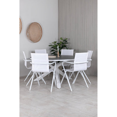 Copacabana bord ø 140 + Alina spisestoler Venture Design Spisegruppe