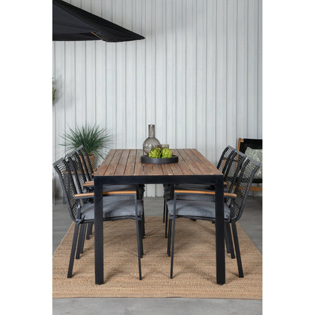 Bois Spisebord 205*90cm + Dallas spisestoler Venture Design Spisegruppe