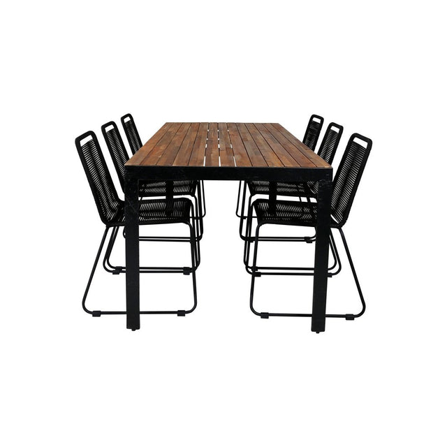 Bois Spisebord 205*90cm + Lindos Venture Design Spisegruppe