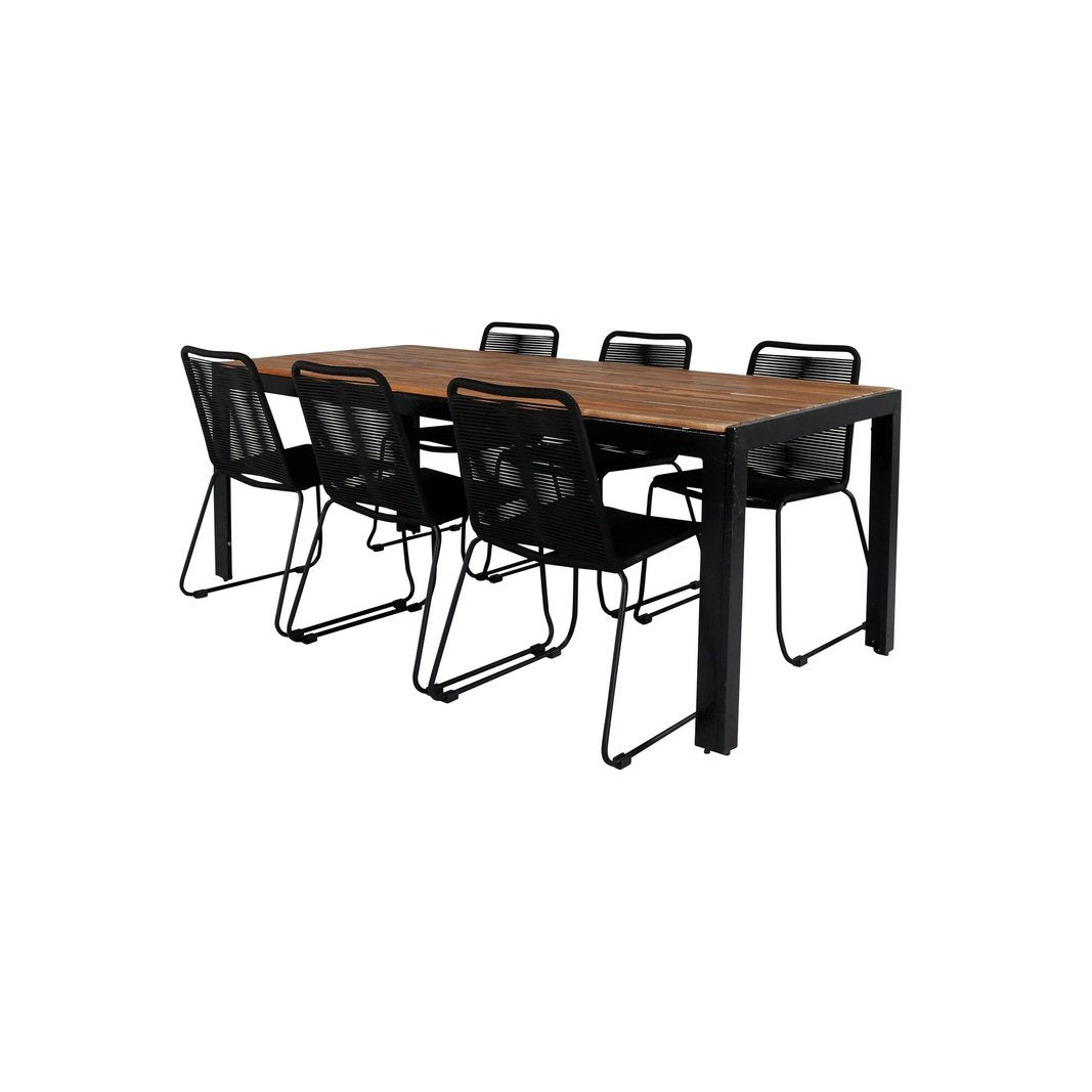 Bois Spisebord 205*90cm + Lindos Venture Design Spisegruppe