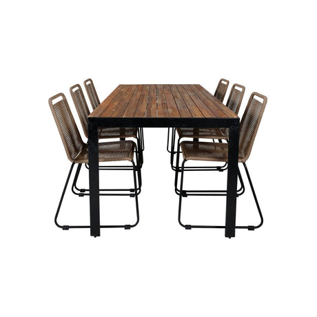 Bois Spisebord 205*90cm + Lindos Venture Design Spisegruppe