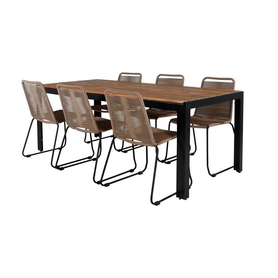 Bois Spisebord 205*90cm + Lindos Venture Design Spisegruppe
