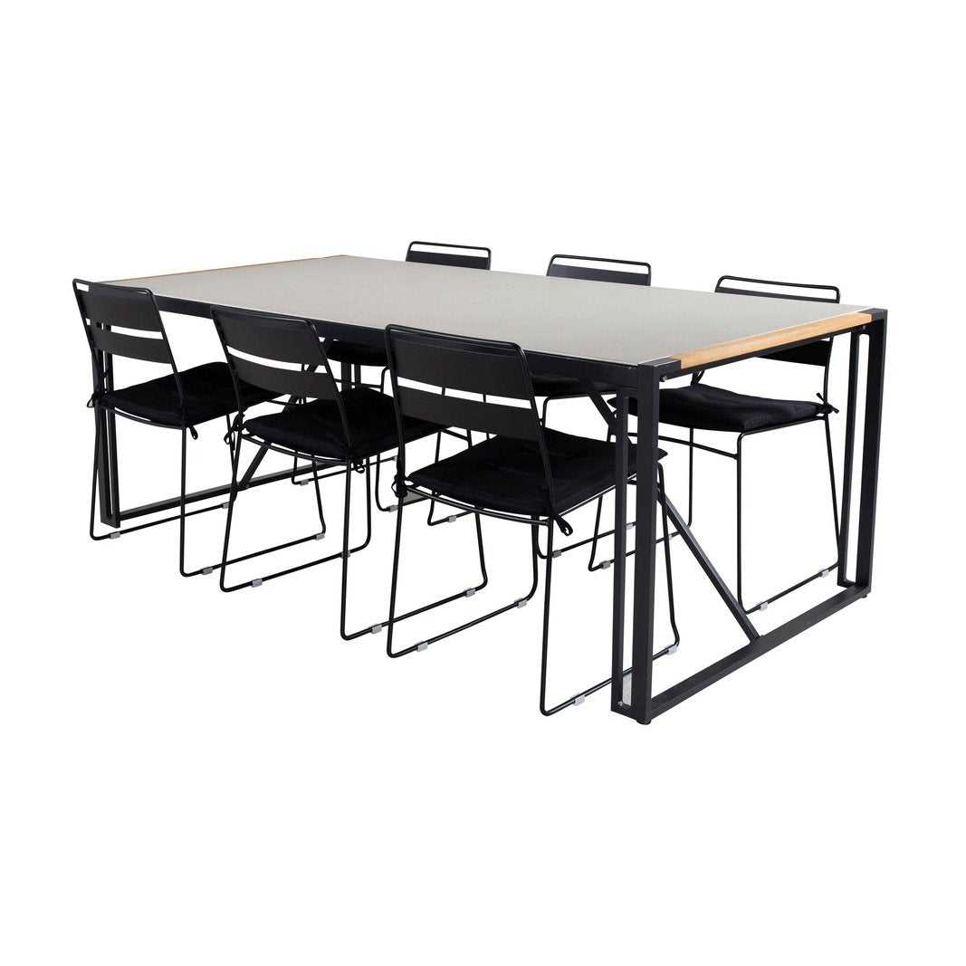 Texas spisebord 200*100 + Lina spisestoler Venture Design Spisegruppe