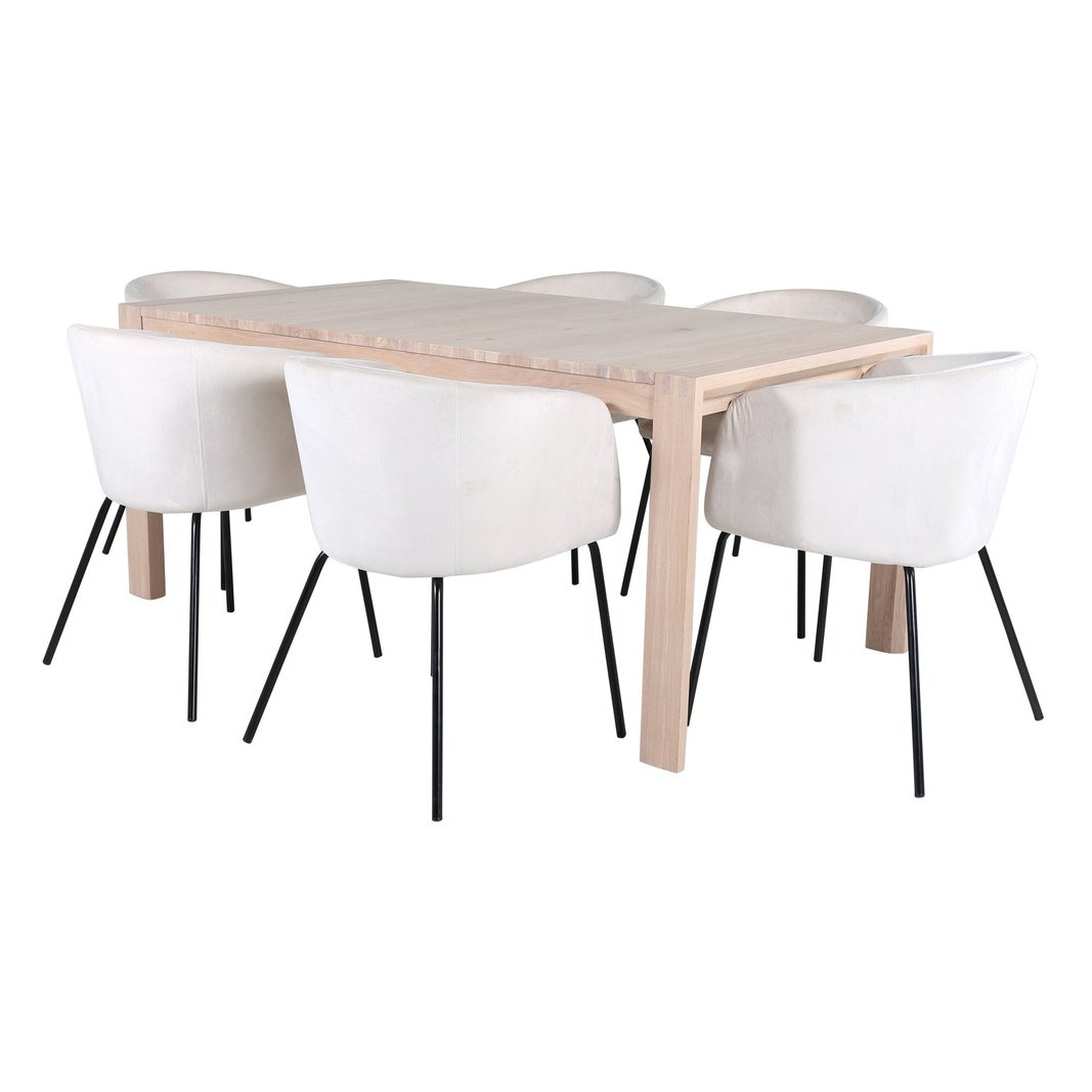 Slider Extention Table 170 +40 +40cm + Berit stol Venture Design Spisegruppe