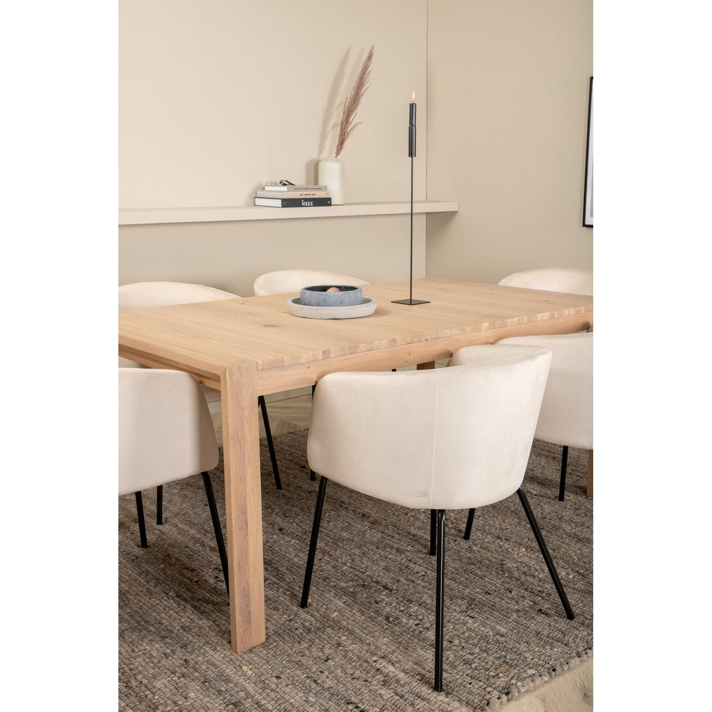 Slider Extention Table 170 +40 +40cm + Berit stol Venture Design Spisegruppe