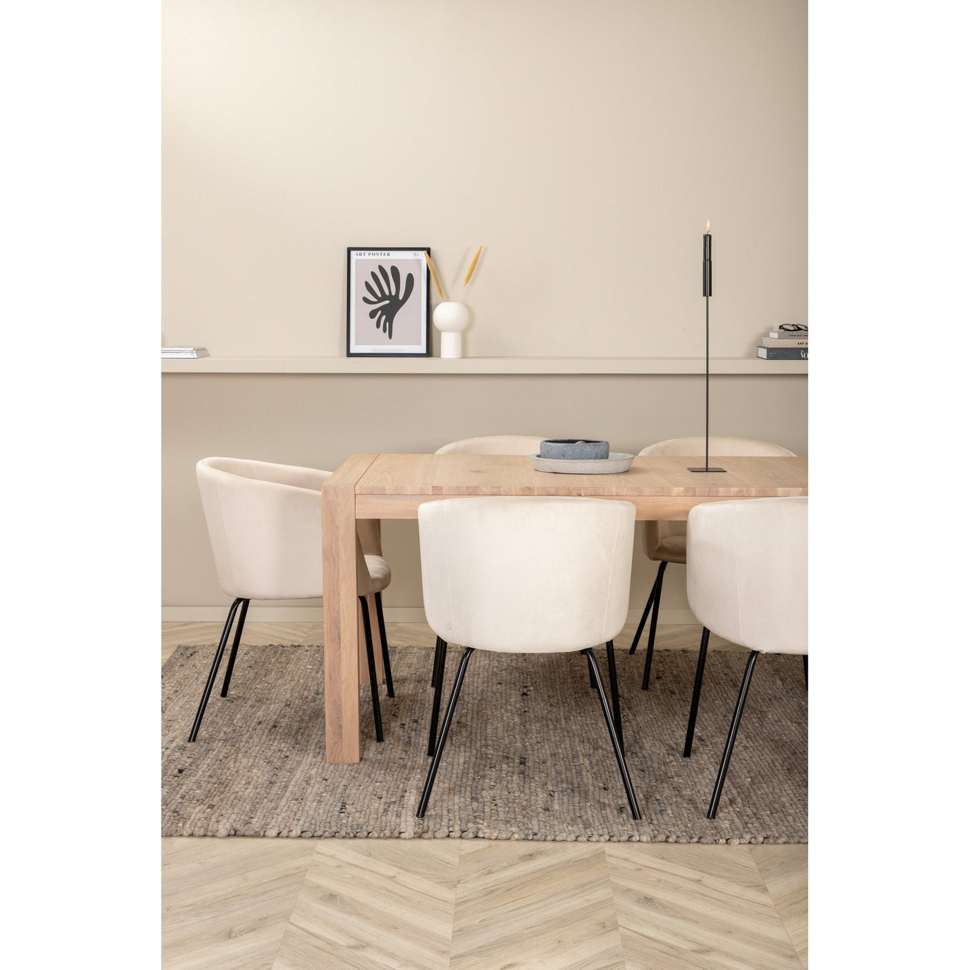 Slider Extention Table 170 +40 +40cm + Berit stol Venture Design Spisegruppe